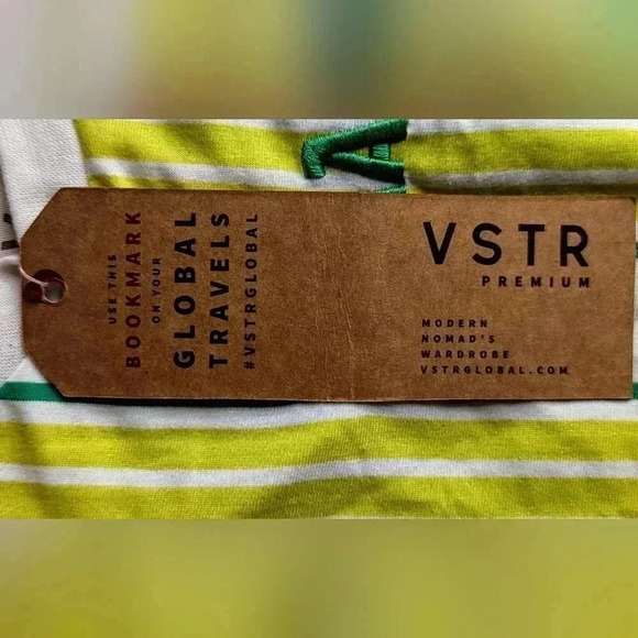 VSTR Premium Jamaica Shirt Mens Medium Short Sleeve Cotton Green Yellow - Picture 9 of 11